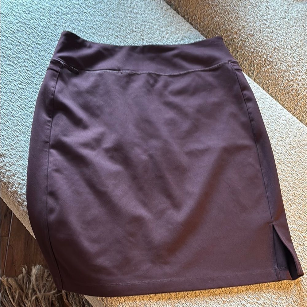 Duluth Trading Co Purple Mini Pencil Skirt with Slit for Work